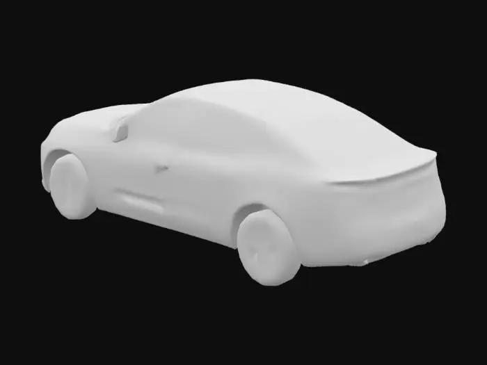 3D model for Sleek Silver Car on Asphalt