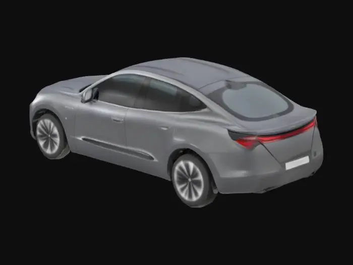 3D model for Sleek Silver Car on Asphalt