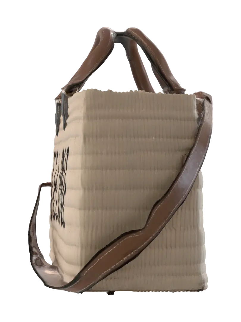 LELVE Straw Tote 3D model, vytvořený pomocí AI
