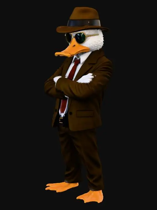 3D model for Chuck the Duck in Detective suit