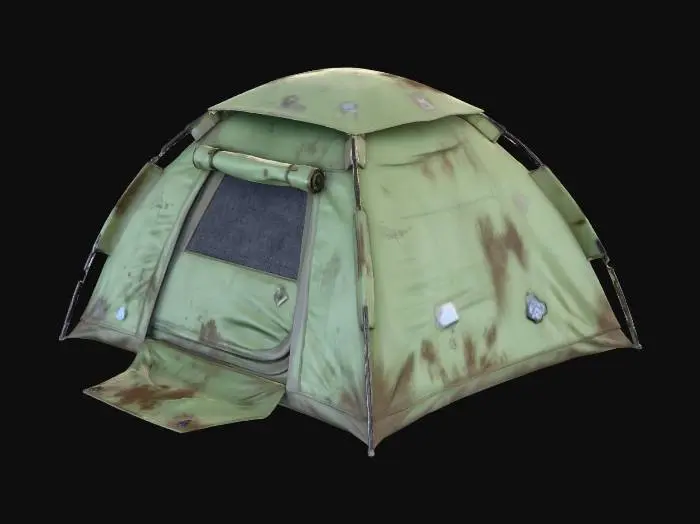 3D model for worn modern 2 man tent closed flaps