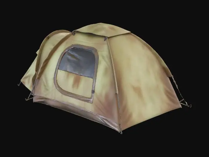 3D model for worn modern 2 man tent closed flaps