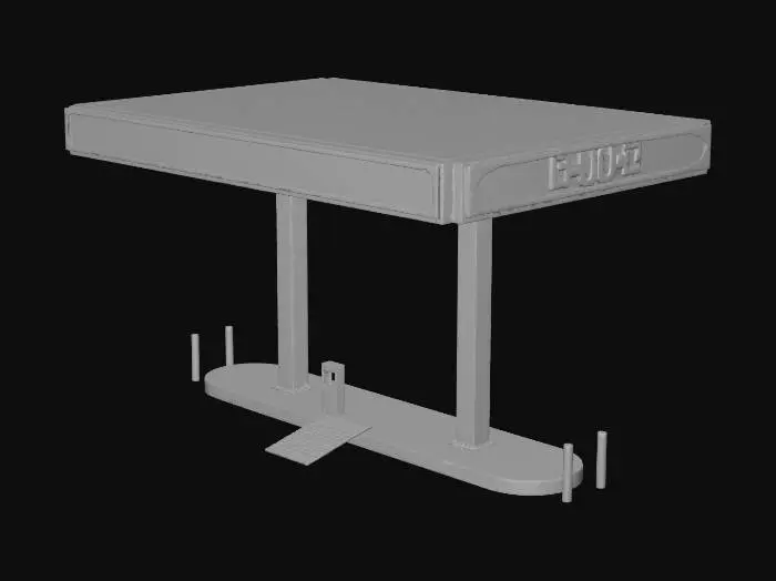 3D model for apocalypse gas station canopy with no pumps
