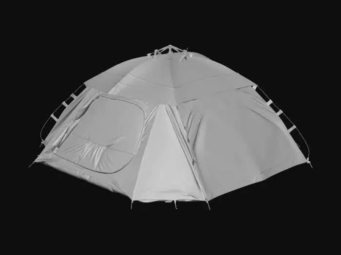3D model for Four Man open tent that is dirty