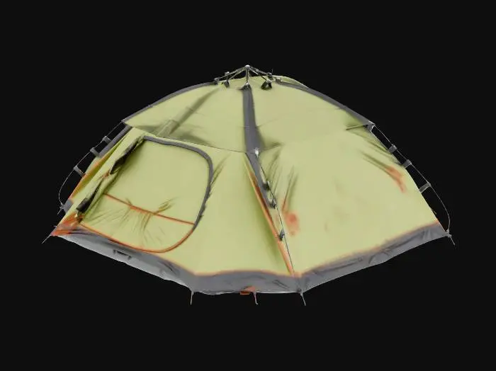 3D model for Four Man open tent that is dirty