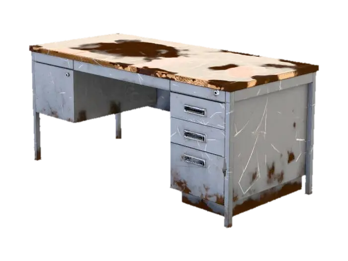 metal_desk - Apocalypse 3D model, vytvořený pomocí AI
