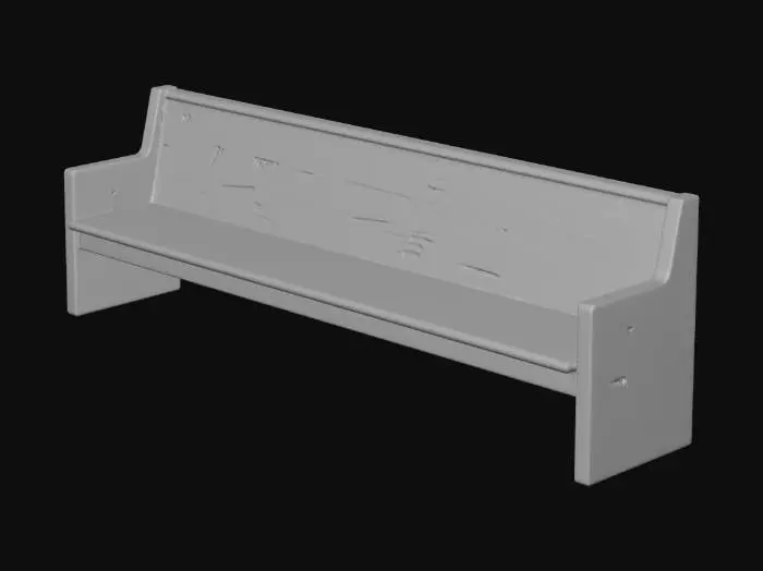3D model for wooden_bench