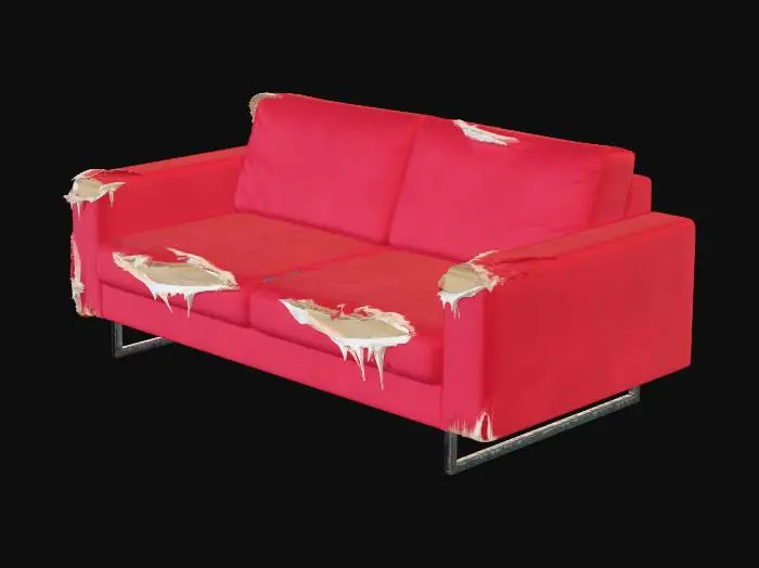 3D model for The Worn Red Sofa