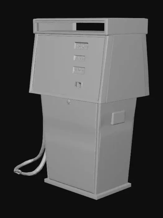 3D model for rusty modern gas station pump in apocalypse setting