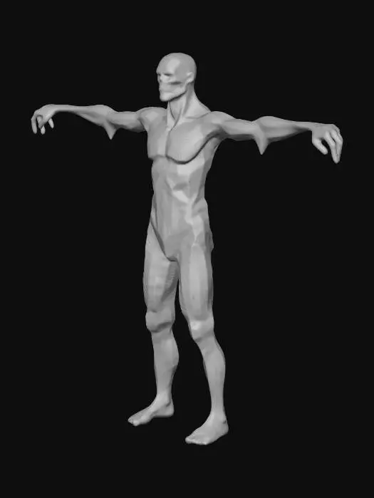 3D model for wounded apocalypse zombie with t-pose and no weapons