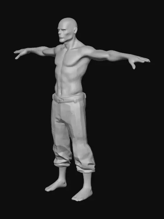 3D model for apocalypse nuclear zombie with no weapons and t-pose