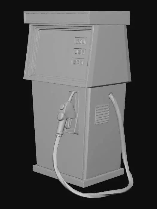 3D model for rusty modern gas station pump in apocalypse setting