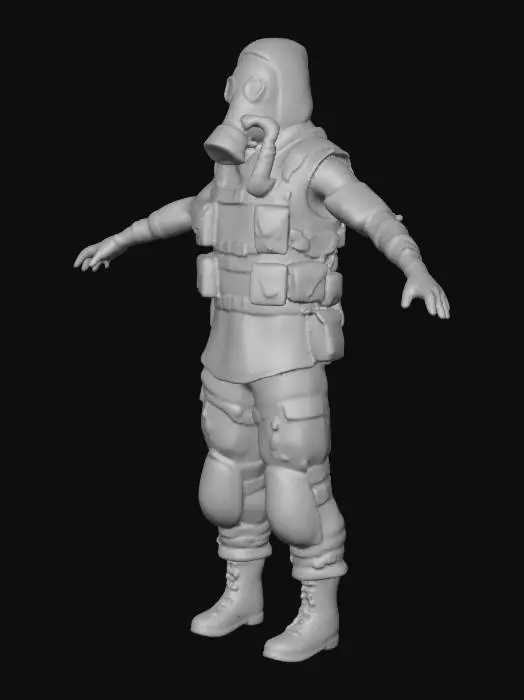 3D model for Gas Mask Warrior