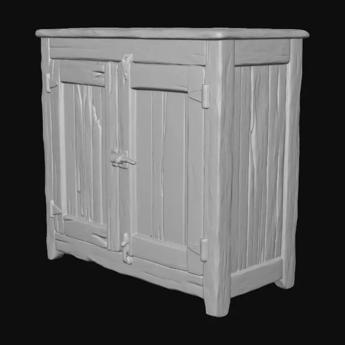 3D model for wooden_shelf
