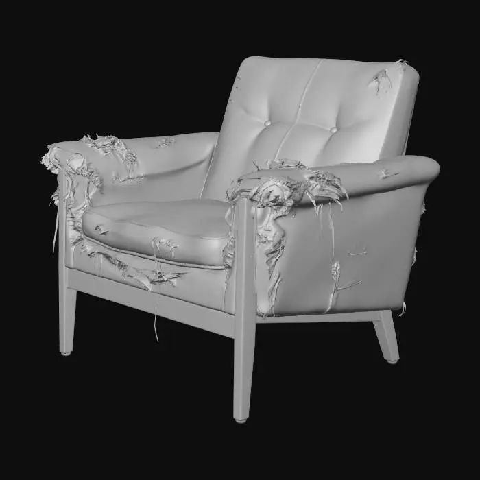 3D model for worn modern chair