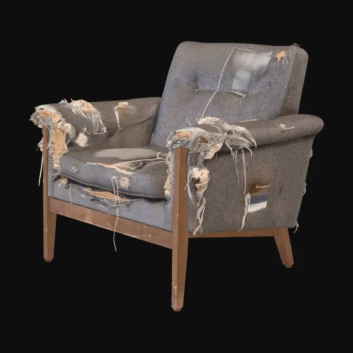 3D model for worn modern chair