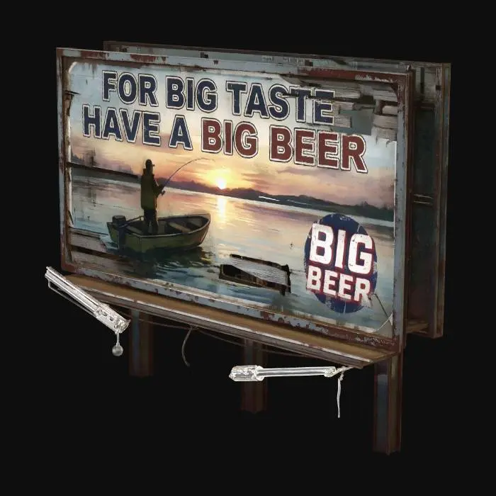 3D model for Big Beer Billboard at Sunset