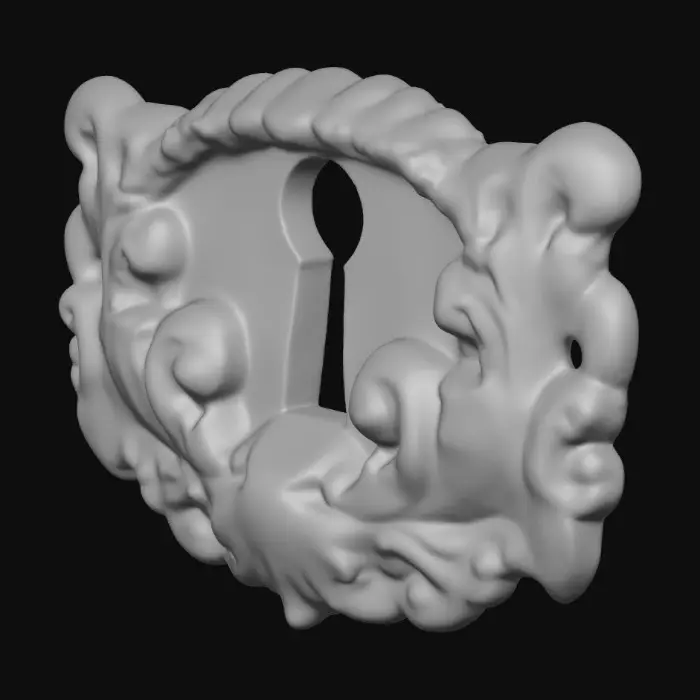 3D model for Ornate Keyhole Plate