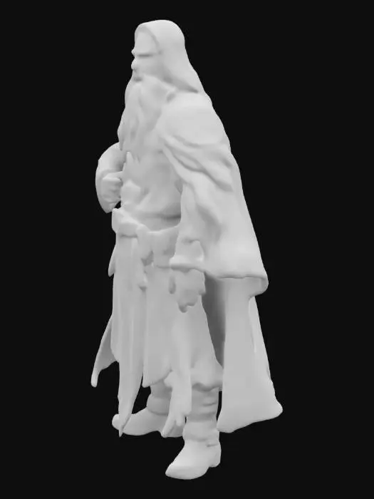 3D model for Exquisitely crafted figurine of Gandalf the Grey: Wizard, the fearless champion of ancient lore. This ultra-realistic masterpiece captures his dynamic presence in intricately detailed, battle-worn clothing and flowing, tattered cape. His steely gaze and defined features convey unwavering strength and grace. Delicate textures and vibrant metallic accents highlight every sculpted line, evoking a timeless spirit of valor and relentless determination. #game figure# 