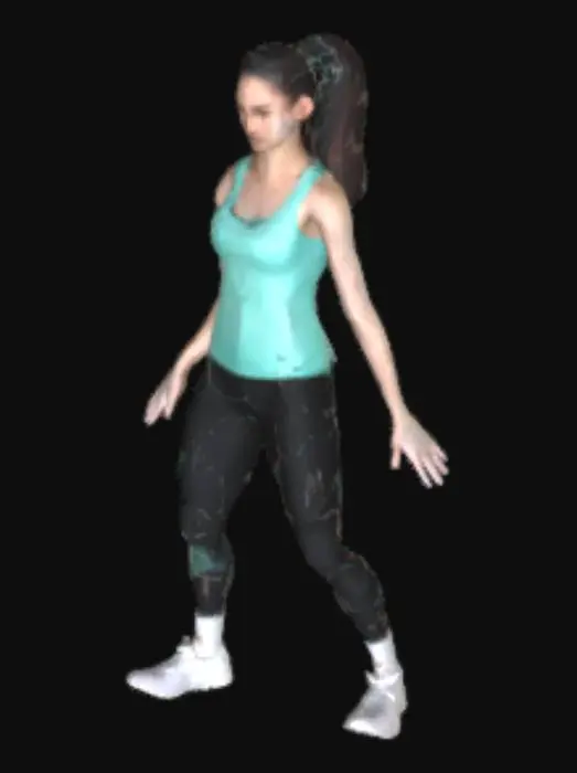 3D model for une femme avec un habit de sport