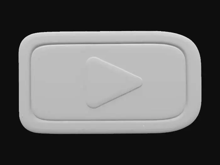3D model for YouTube Play Button, red color outside, white color inside