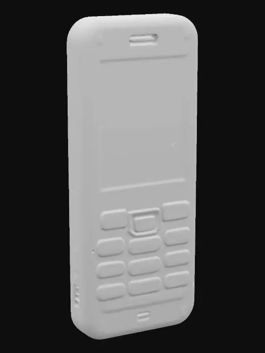 3D model for Create a model of a cell phone. The cell phone should be a classical bar cell phone with keys. The cell phone should look like Sony Ericsson K800i. Keep the design simple and geometric. Try to create a high quality model.