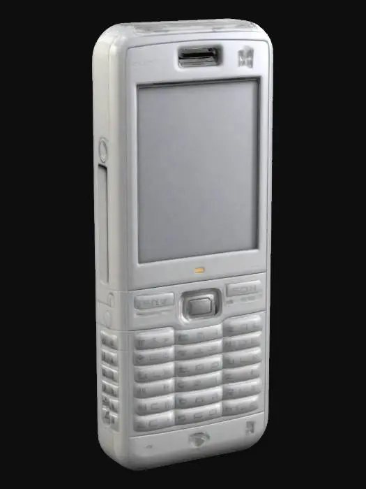 3D model for Create a model of a cell phone. The cell phone should be a classical bar cell phone with keys. The cell phone should look like Sony Ericsson K800i. Keep the design simple and geometric. Try to create a high quality model.