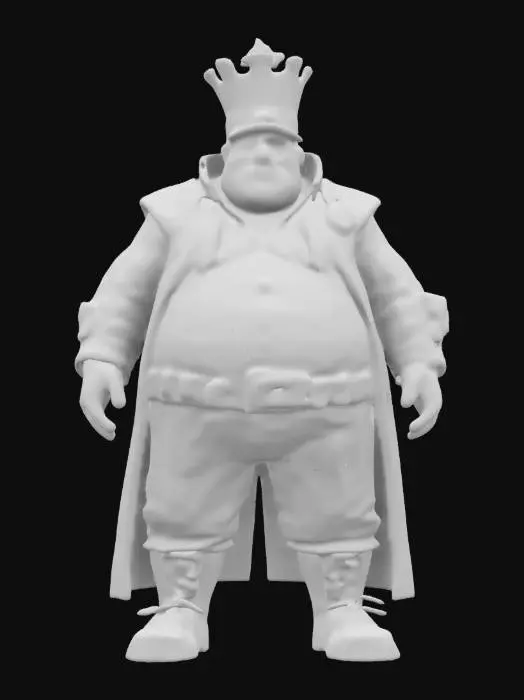 3D model for ultra realistic, ultra detailed, all the textures are well lit and bright, Create a humanized version of a chess rook. The piece should be a fat man. The man should wear a hat in a shape of a tower. The man should wear dark leather clothes. The model should be in heavy metal style. Ensure the full body design.