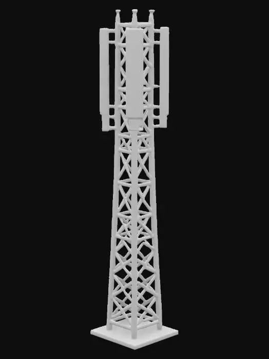 3D model for Create a detailed 3D model of a cell phone tower that embodies a realistic design. The tower should be constructed from a lattice structure, emphasizing a stocky and thick appearance. Ensure that the model is suitable for 3D printing, maintaining high-quality standards throughout the design process. Please include specifications for dimensions and materials that enhance its structural integrity while providing an aesthetically pleasing representation.