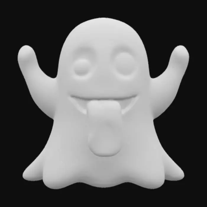3D model for Winking Ghost Emoji