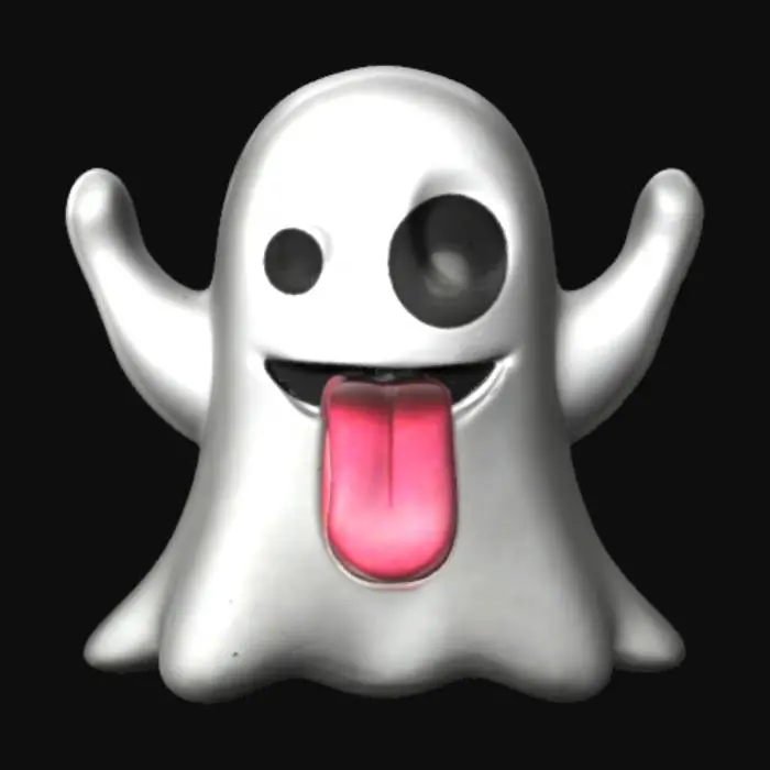 3D model for Winking Ghost Emoji