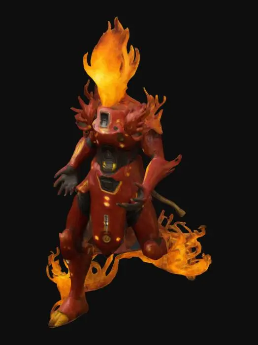 3D model for human fire controller, elemental