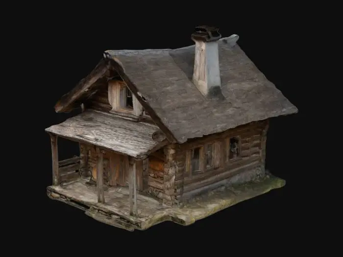 3D model for Eine alte Berghütte aus holz
