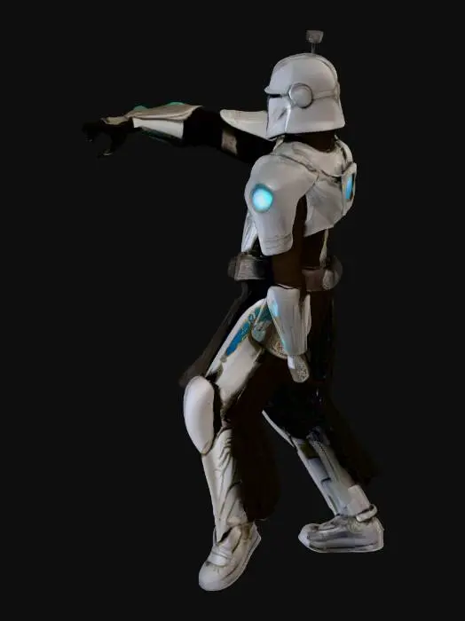 3D model for The Cleon armor, particularly the ceremonial and battle armor worn by Brother Day (Lee Pace), is a distinctive feature of the series. It often features a sleek, metallic design with intricate detailing and sometimes includes glowing elements, reflecting the advanced technology and imperial grandeur of the Galactic Empire. The costume designer noted a shift towards a more "utilitarian" yet still visually striking aesthetic for the armor, moving away from more overtly flashy sci-fi designs.