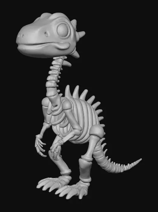 3D model for cute baby dinosaur skeleton
