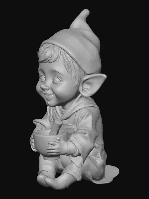 3D model for CUTE BABY ELF PHARMACIST HOLDING MORTAR AND PESTLE