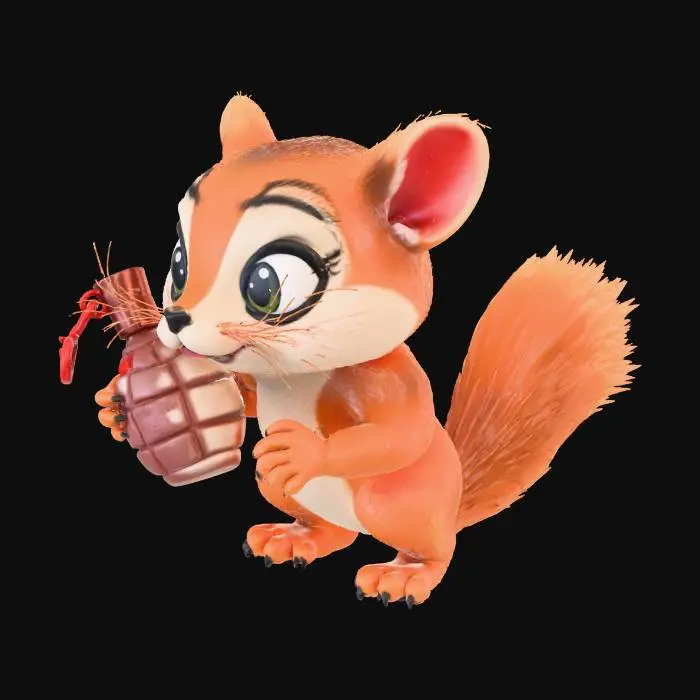 3D model for BABY MUTANT SQUIRREL HOLDING A GRENADE