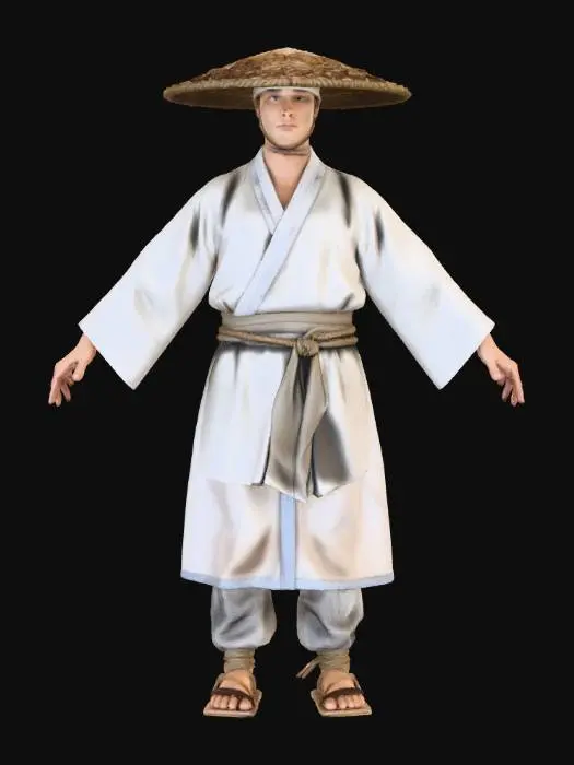 3D model for 3D character of a Joseon Dynasty Korean male farmer
