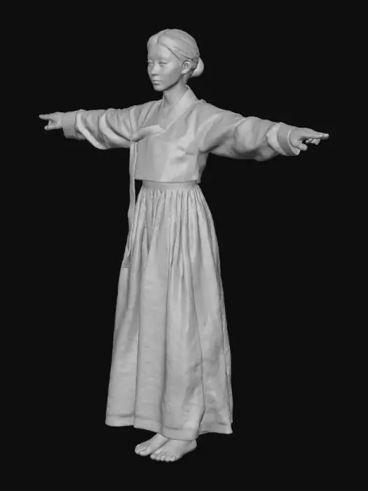 3D model for 3D character of a Joseon Dynasty Korean female peasant