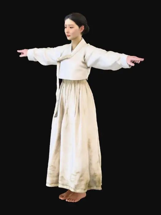 3D model for 3D character of a Joseon Dynasty Korean female peasant