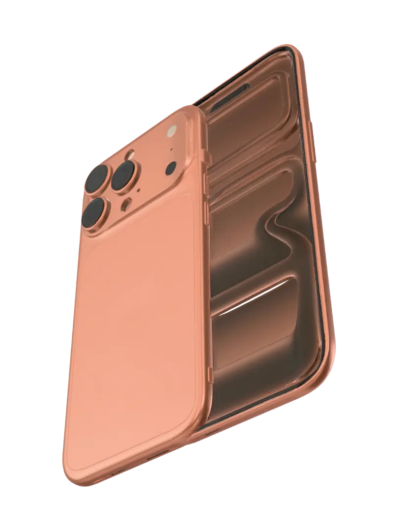 Orange iPhone Pro - Smartphone 3D model, vytvořený pomocí AI