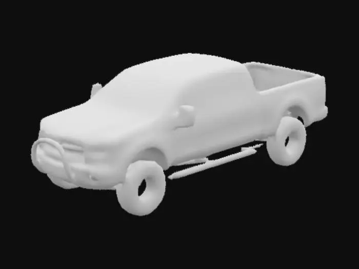 3D model for white pickup truck.