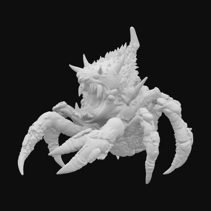3D model for scorpion monster, spiky body, big evil mouth with huge teeth, double sting