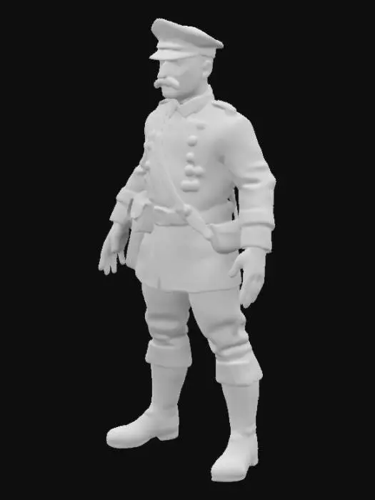 3D model for realistic, highly detailed, WW1 French soldier, no gun, A-Pose, T-Pose
