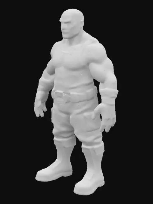 3D model for tough bald guy cartoon character T-Pose A-Pose