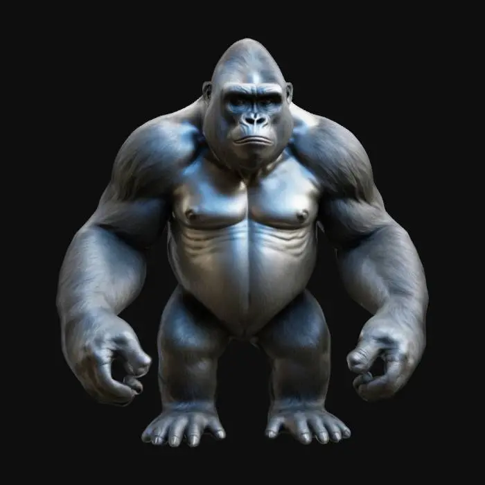 3D model for Highly Detailed, Ultra Realistic, silver back gorilla, A-Pose, T-Pose