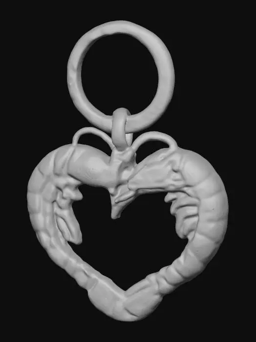 3D model for Shrimp Heart Keychain