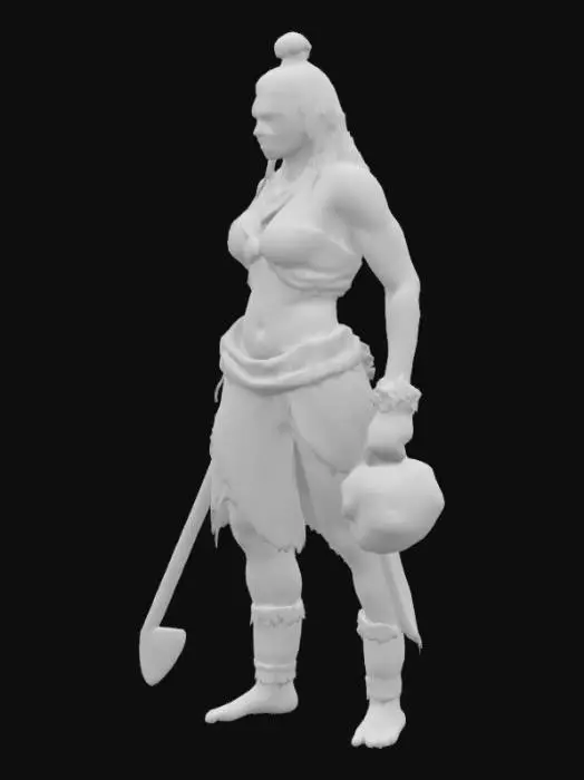 3D model for Crea una donna di neanderthal mentre arrostisce carne. Rispetta i caratterisomatici del periodo storico e i dettagli legati alla preparazione del cibo tipici dell'epoca presistorica
