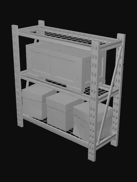 3D model for Warehouse Shelf in Minecraft Style
