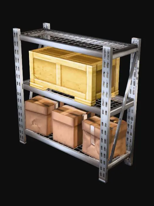 3D model for Warehouse Shelf in Minecraft Style